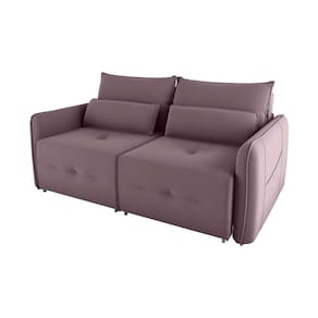 Sofá Cama 2 Lugares Com Almofadas 205cm Celine Matrix Veludo Rosê