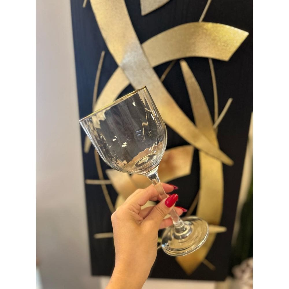 Unidade Taça fiore água/vinho com filete dourado
