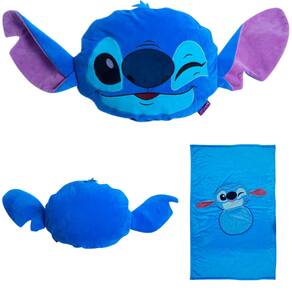 Almofada & Manta 2 em 1 Stitch Aveludada Oficial Disney
