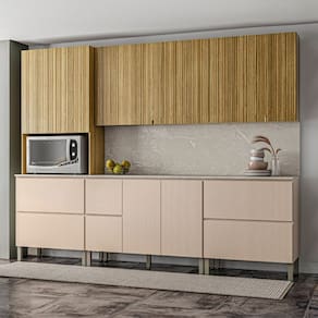 Cozinha Completa Insel 11 Portas 4 Gavetas Freijó/Vanilla - Pnr Móveis