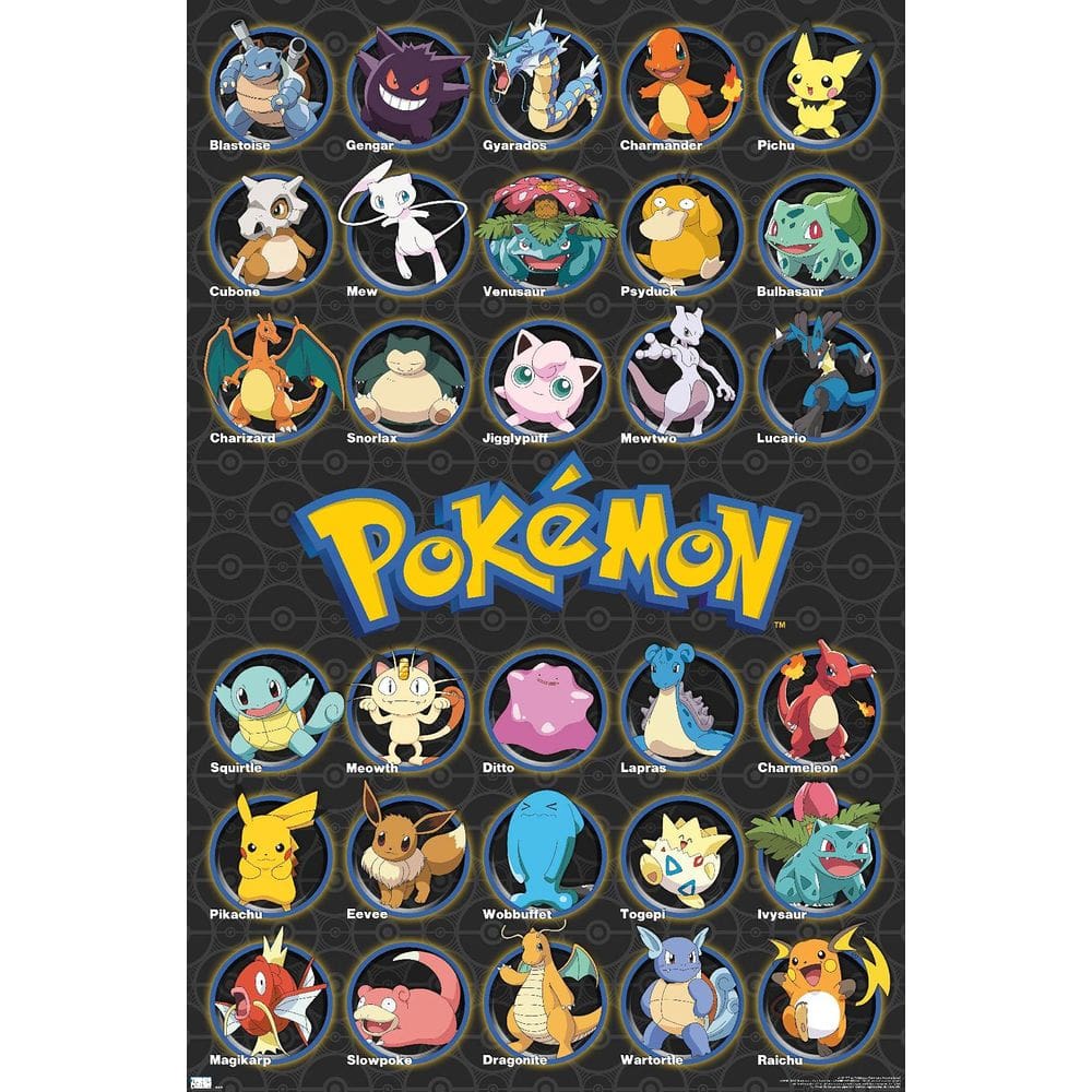 Tendências de pôsteres de parede: Pokémon internacionais, favoritos de todos os tempos