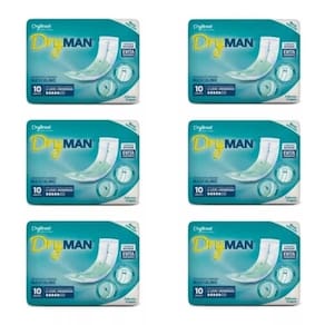 kit Absorvente Adulto Masculino Dry Man (6 Pacotes C/10 Un)