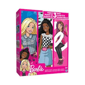 Quebra-cabeças TCG Toys Barbie 3 em 1 para presente de aniversário infantil