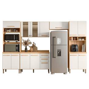 Cozinha Modulada Intenza Zoe 5 Peças Freijó-off White Cristal - Nicioli Freijó-off White Cristal