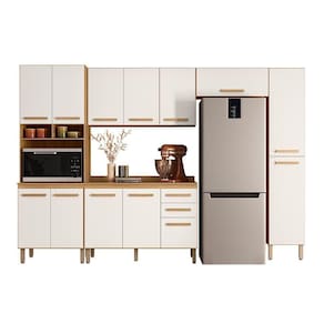 Cozinha Modulada Intenza Oni 5 Peças Freijó-off White Cristal - Nicioli Freijó-off White Cristal
