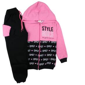 Conjunto Juvenil Feminino Jaqueta Zíper Touca Calça Moletom