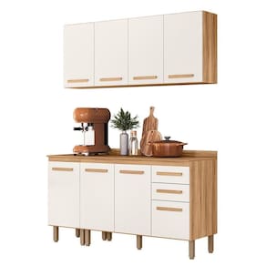Cozinha Modulada Intenza Lily 4 Peças Freijó-off White Cristal - Nicioli Freijó-off White Cristal