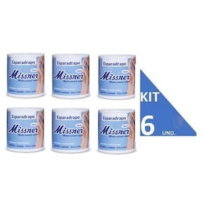 Kit 6 Esparadrapo Branco 5x4,5 - Missner