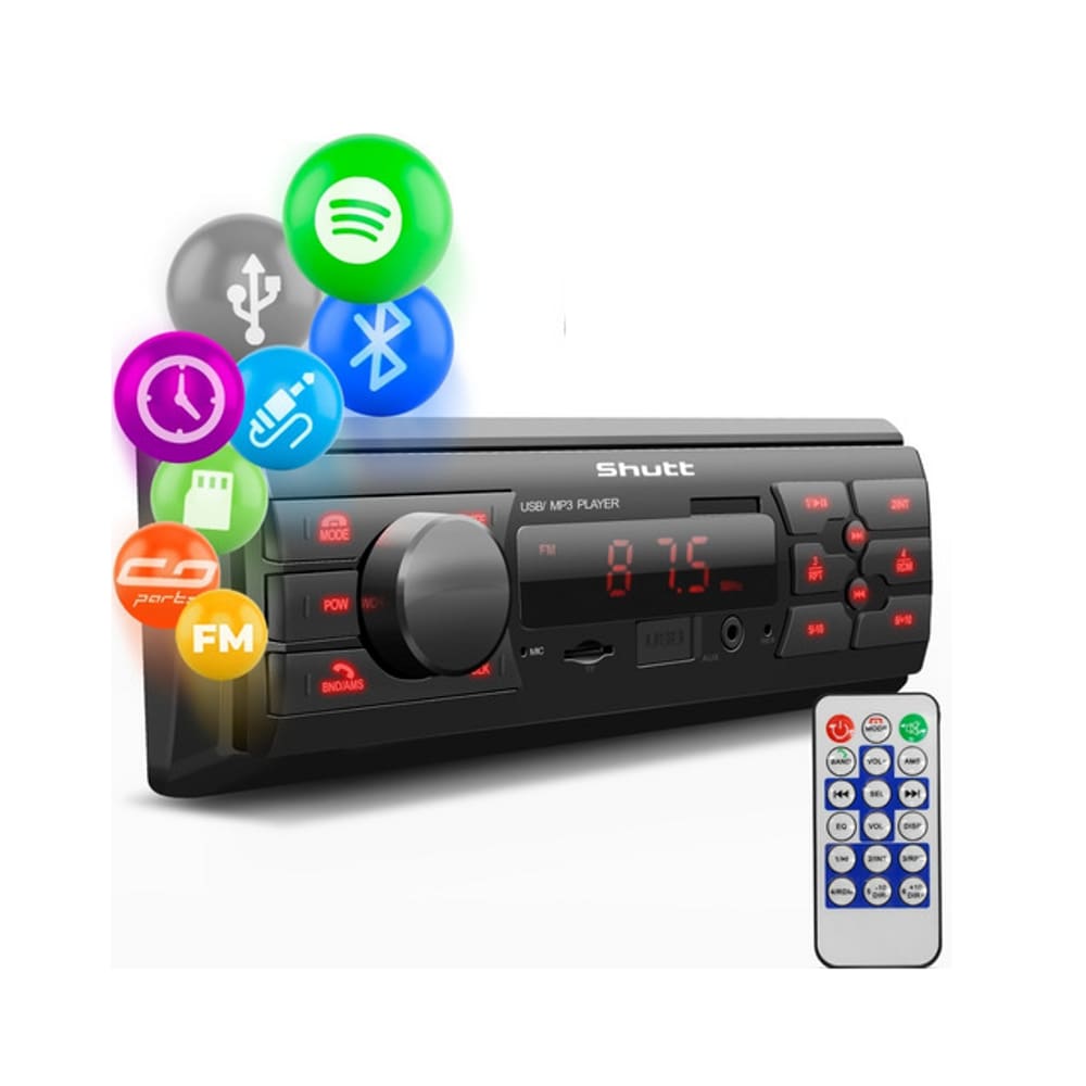 Radio Som Automotivo Portatil Blueth Mp3 Player Usb Sd Fm - Preto
