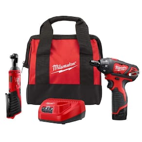 Kit combinado de catraca e chave de fenda sem fio de íon de lítio Milwaukee M12 12V