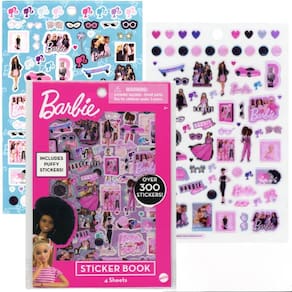 Livro de adesivos Barbie com 4 folhas de adesivos fofas para crianças