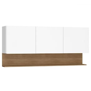 Armário Aéreo Cozinha Silver 3 Portas Supremo/Freijó - Pnr Móveis