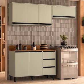 Cozinha Completa Koya 6 Portas 3 Gavetas 40250039 Verde Oliva - Politorno