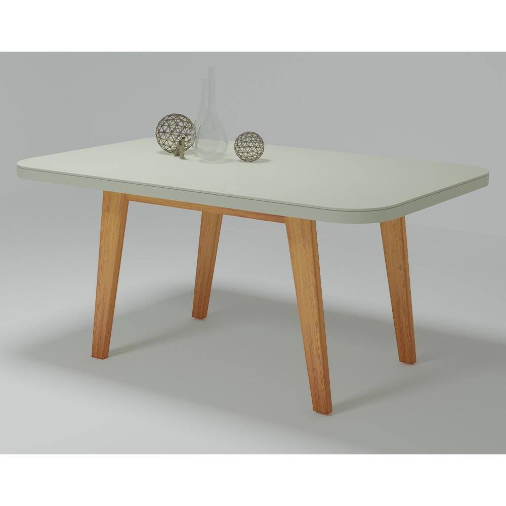 Mesa de Jantar Tampo MDF e Vidro 1,20m x 0,80m Naturale Firenze Bom Pastor