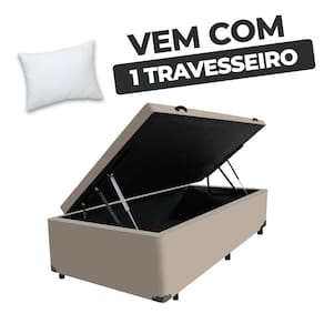 Cama Box Baú Solteiro 88x188x41cm Varias Cores + 1 Travesseiro FL - Colchomax
