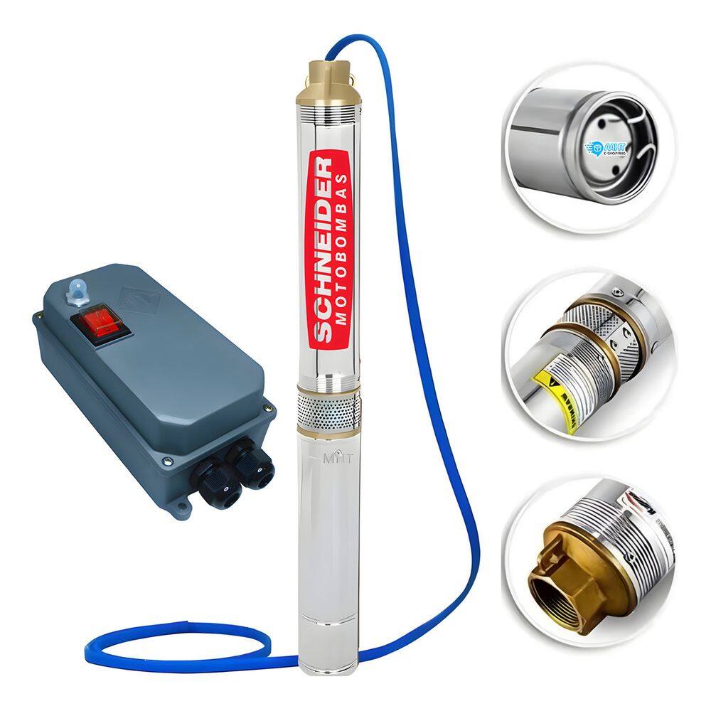 Motobomba Submersa Schneider Caneta Poço 1,5cv 127v Painel Box