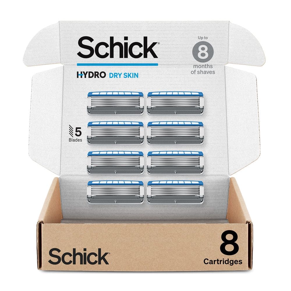 Razor reabastece Schick Hydro Dry Skin para homens, 8 unidades