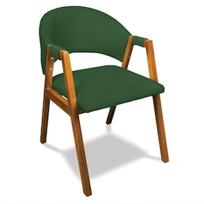 Cadeira Sala De Jantar Em Madeira Yara Suede Verde D03 - D`rossi