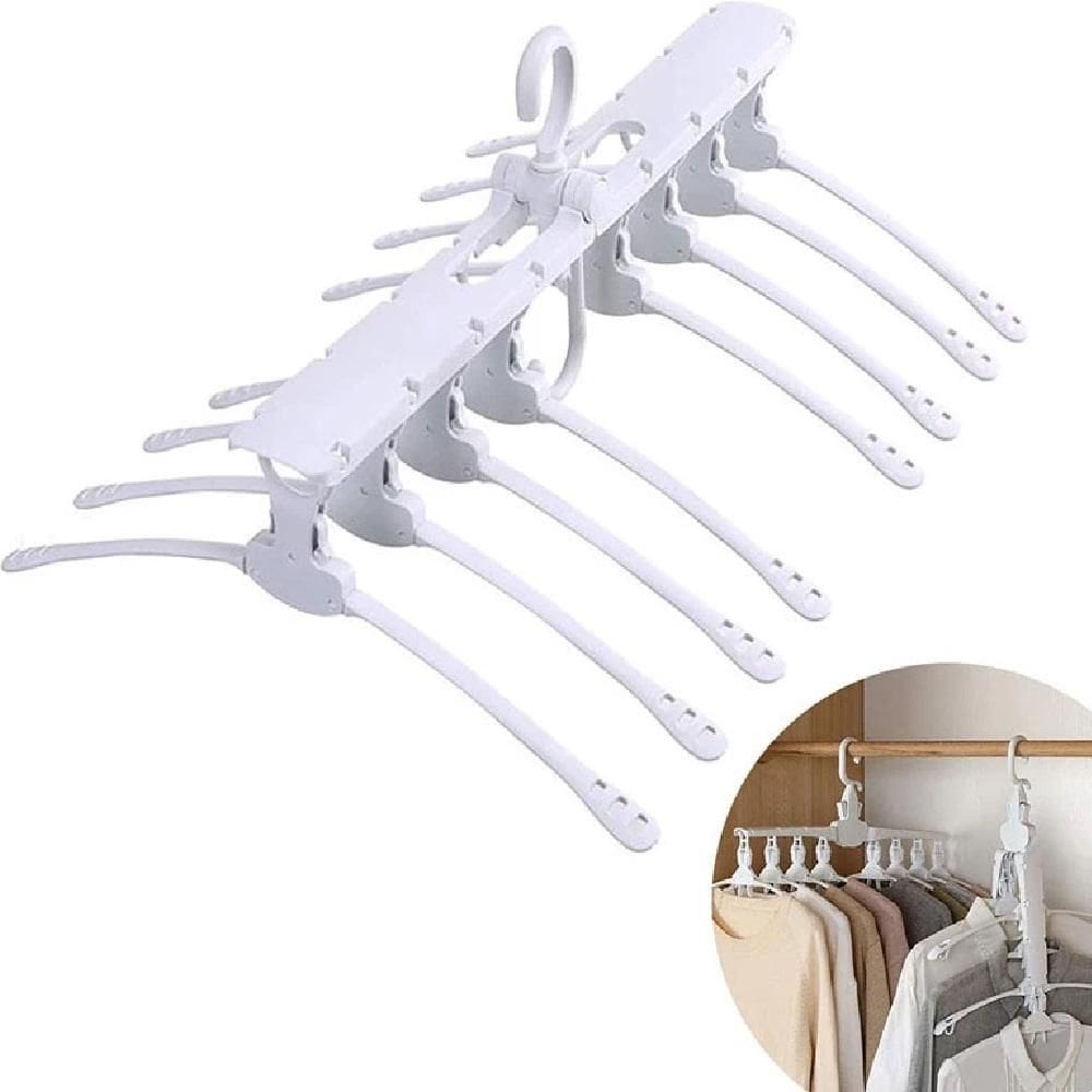 Cabide Organizador 8 Em 1 Triplica Guarda Roupa Multiplica Espaco Giratorio Magico Multifuncional Dobravel Cabideiro Ara