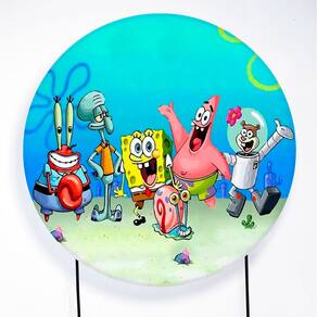 Painel Decorativo para Festa 1,80x1,80 metros Vesti Fácil com Elástico Bob Esponja - Fera Print