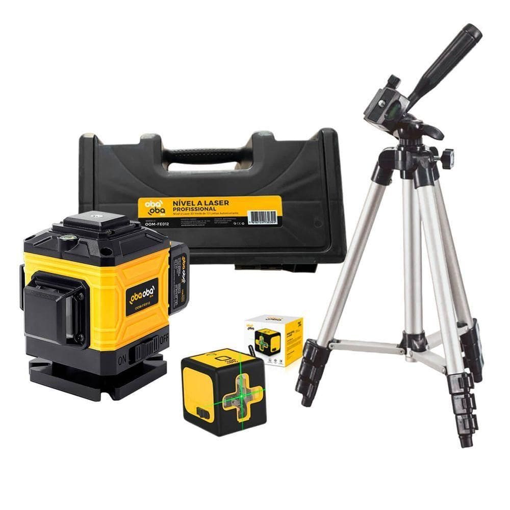 Kit Nível A Laser Profissional 3d 12 Linhas E 2 Linhas Com Tripé