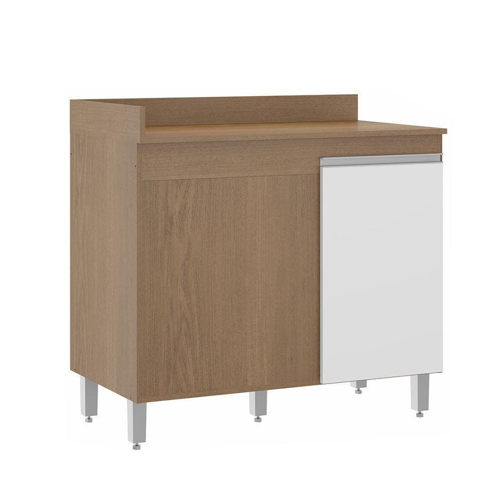 Balcão Canto Reto Sabrina 1 Porta 94x88cm Mdp Menu Móveis Branco