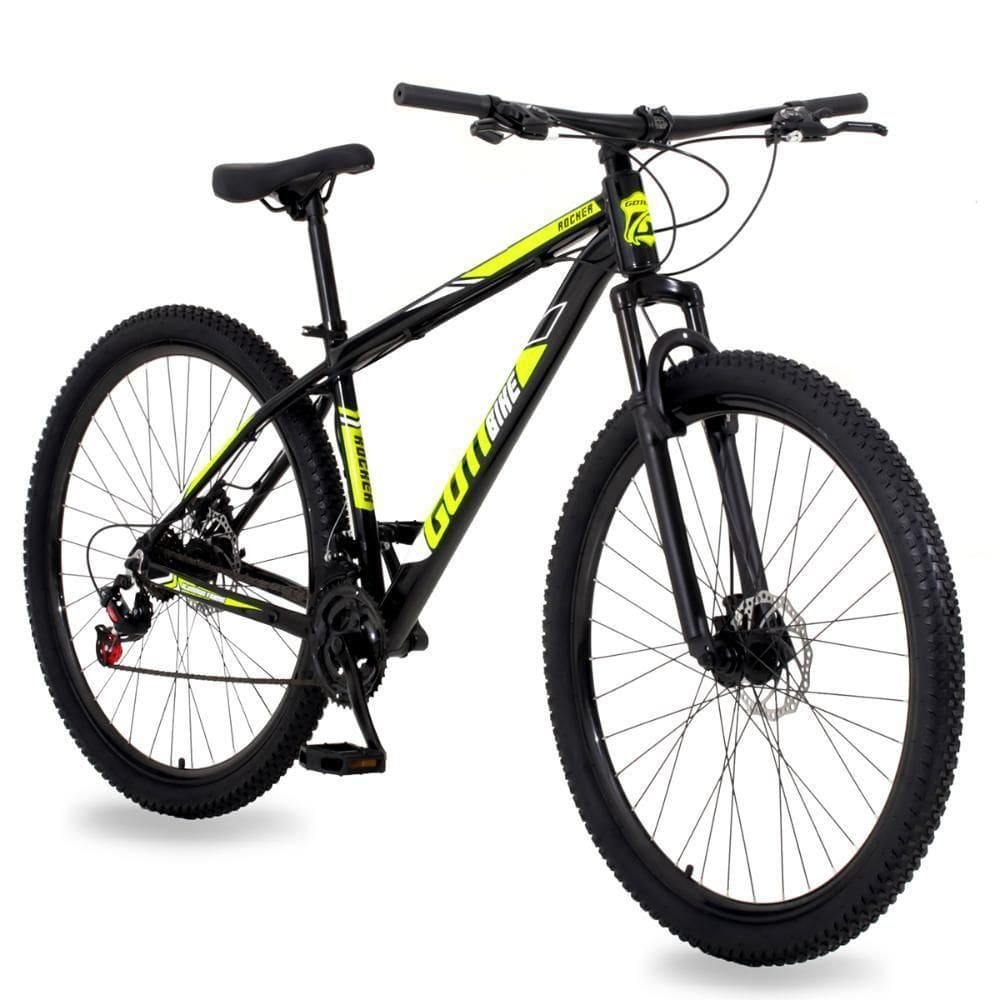 Bicicleta Aro 29 Gott 21 Marcha Câmbio Shimano Freio A Disco 21 Preto Amarelo