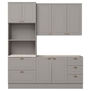 Cozinha Modulada 3 Pecas 120 Cm Ce759 Americana Cinza Calcare Henn