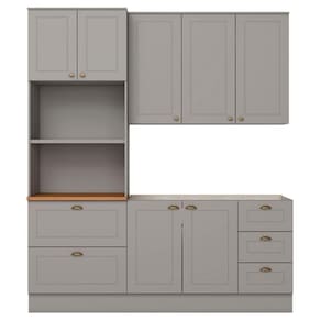 Cozinha Modulada 3 Pecas 120cm Ce759 Americana Cinza Nature Henn