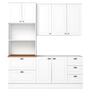 Cozinha Modulada 3 Pecas 120cm Ce759 Americana Branco Nature Henn