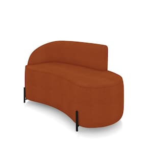 Sofá 2 Lugares Orgânico 140cm Pé Ferro Preto Morgan Bouclê Terra D03 - D`rossi