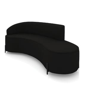 Sofá 4 Lugares Orgânico 220cm Pé Ferro Preto Morgan Suede Preto D03 - D`rossi
