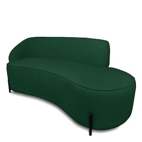 Sofá 4 Lugares Orgânico 220cm Pé Ferro Preto Morgan Bouclê Verde D03 - D`rossi