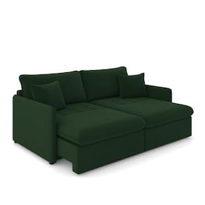 Sofá Retrátil Reclinável 2 Lugares 154cm Maili Veludo Verde K01 - D`rossi