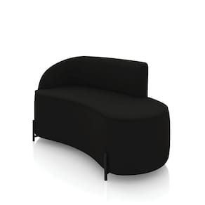 Sofá 2 Lugares Orgânico 140cm Pé Ferro Preto Morgan Veludo Preto D03 - D`rossi