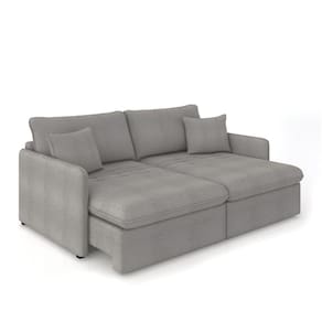 Sofá Retrátil Reclinável 2 Lugares 154cm Maili Bouclê Cinza K01 - D`rossi