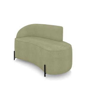 Sofá 2 Lugares Orgânico 140cm Pé Ferro Preto Morgan Bouclê Pistache D03 - D`rossi
