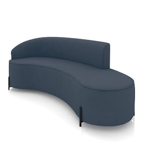 Sofá 4 Lugares Orgânico 220cm Pé Ferro Preto Morgan Suede Azul Mar D03 - D`rossi