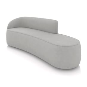 Sofá 4 Lugares Orgânico 220 Cm Morgan Suede Cinza D03 - D`rossi