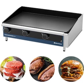 Chapa Profissional Gás Inox 8mm Inox 3 Queimadores 78x50cm Marchesoni