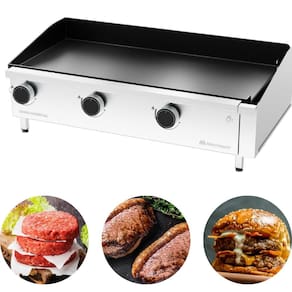 Chapa Comercial 3 Queimadores 5mm 40x80 A Gás Inox Marchesoni