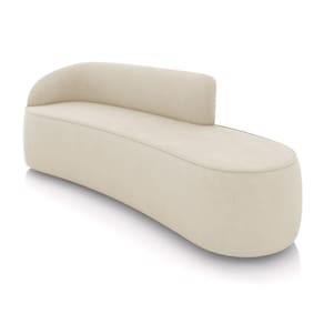 Sofá 4 Lugares Orgânico 220 Cm Morgan Suede Bege D03 - D`rossi