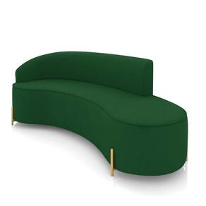 Sofá 4 Lugares Orgânico 220cm Pé Dourado Morgan Suede Verde D03 - D`rossi