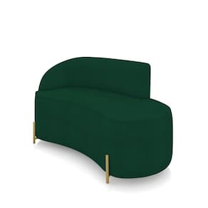 Sofá 2 Lugares Orgânico 140cm Pé Dourado Morgan Bouclê Verde D03 - D`rossi