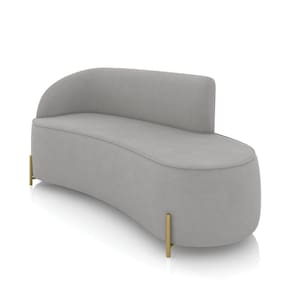 Sofá 3 Lugares Orgânico 180cm Pé Dourado Morgan Suede Cinza D03 - D`rossi