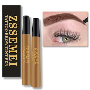 Caneta de sobrancelha impermeável ZSSEMEI Microblading Tattoo Auburn 2PCS