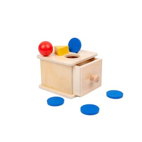 Caixa de moedas Adena Montessori 3 em 1 com bola para criança de 1 ano