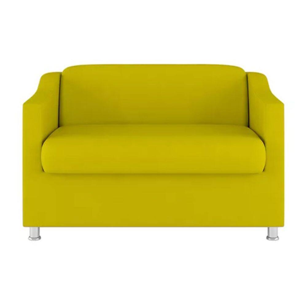 Namoradeira Decorativa Reforçada Recepção Suede Amarelo