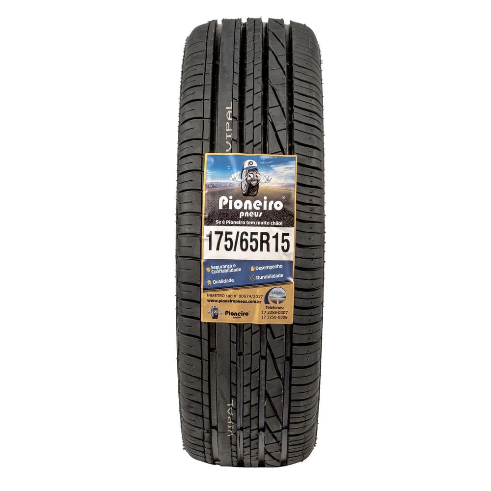 Pneu Aro 15 - 175/65 R15 - PIONEIRO - Com Inmetro - Com Borracha VIPAL
