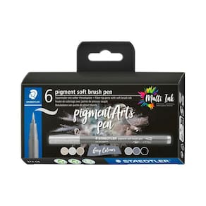 Kit Caneta Pigment Soft Brush Com 6Und Tons Cinza Staedtler